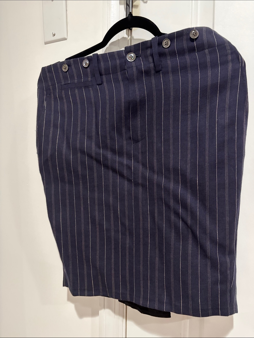 Ralph Lauren Rugby Navy and Yellow Label Wool Blend Skirt